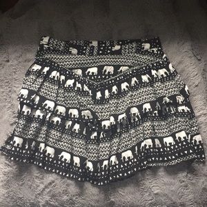 Bethany Moto elephant triangle print skater skirt